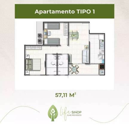 Imagem Apartamento com 1 Quarto à Venda, em Residencial Florença - Sinop Imagem Apartamento com 1 Quarto à Venda, em Residencial Florença - Sinop