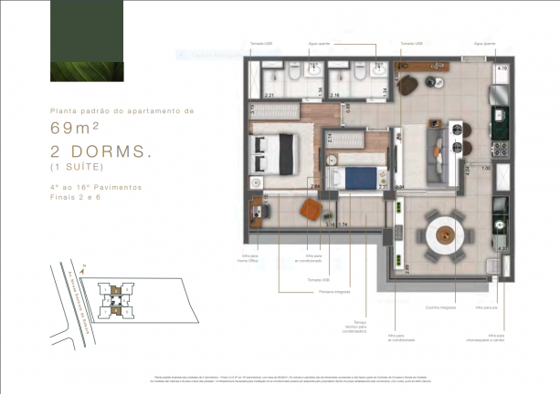 Imagem Apartamento com 2 Quartos à Venda, 69 m² em Vila Sofia - São Paulo