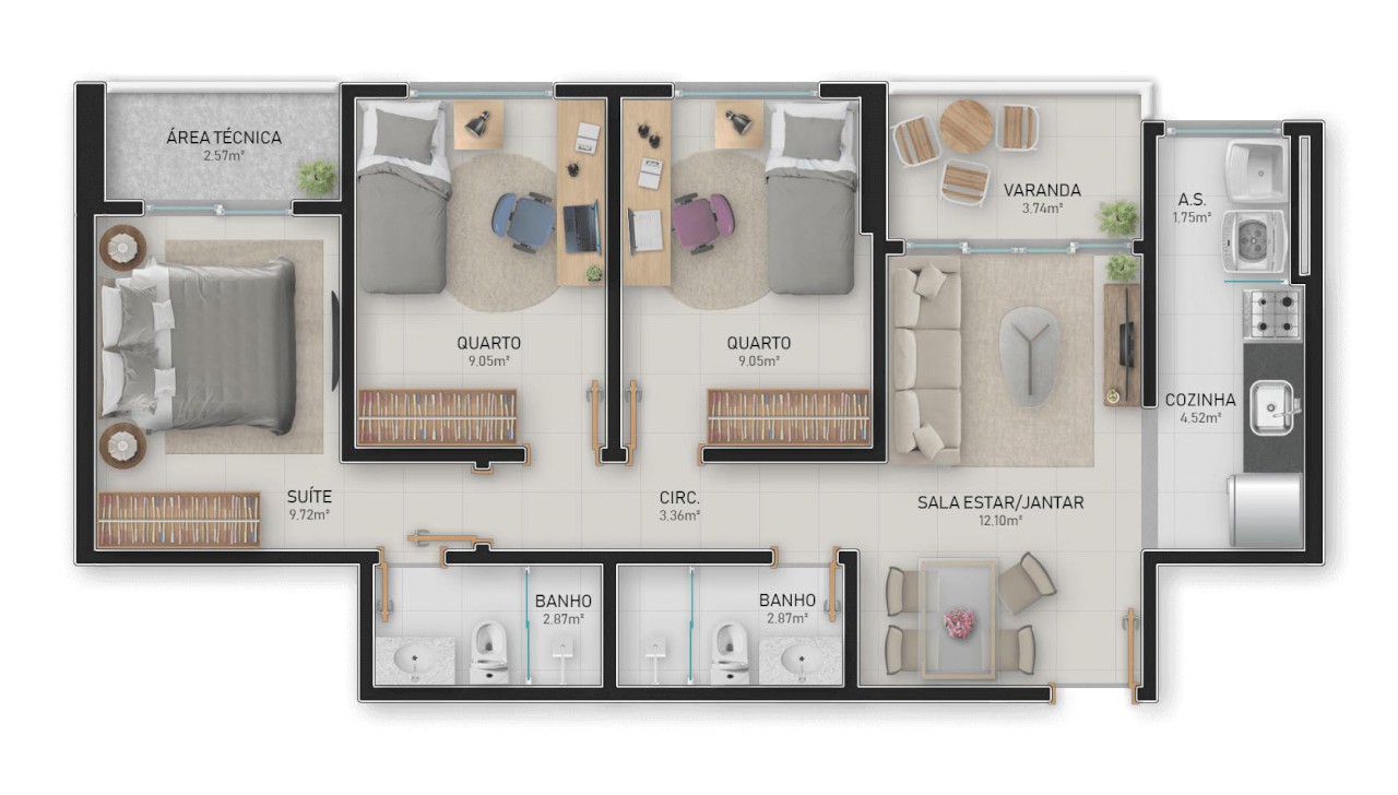 Imagem Apartamento com 2 Quartos à Venda, 62 m² em Praia de Itaparica - Vila Velha