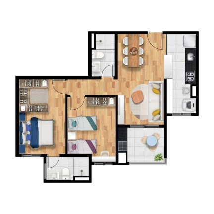 Imagem Apartamento com 2 Quartos à Venda, 54 m² em Bussocaba - Osasco Imagem Apartamento com 2 Quartos à Venda, 54 m² em Bussocaba - Osasco