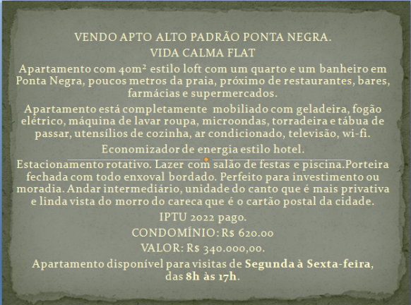 Imagem Flat com 1 Quarto à Venda, 40 m² em Ponta Negra - Natal Imagem Flat com 1 Quarto à Venda, 40 m² em Ponta Negra - Natal