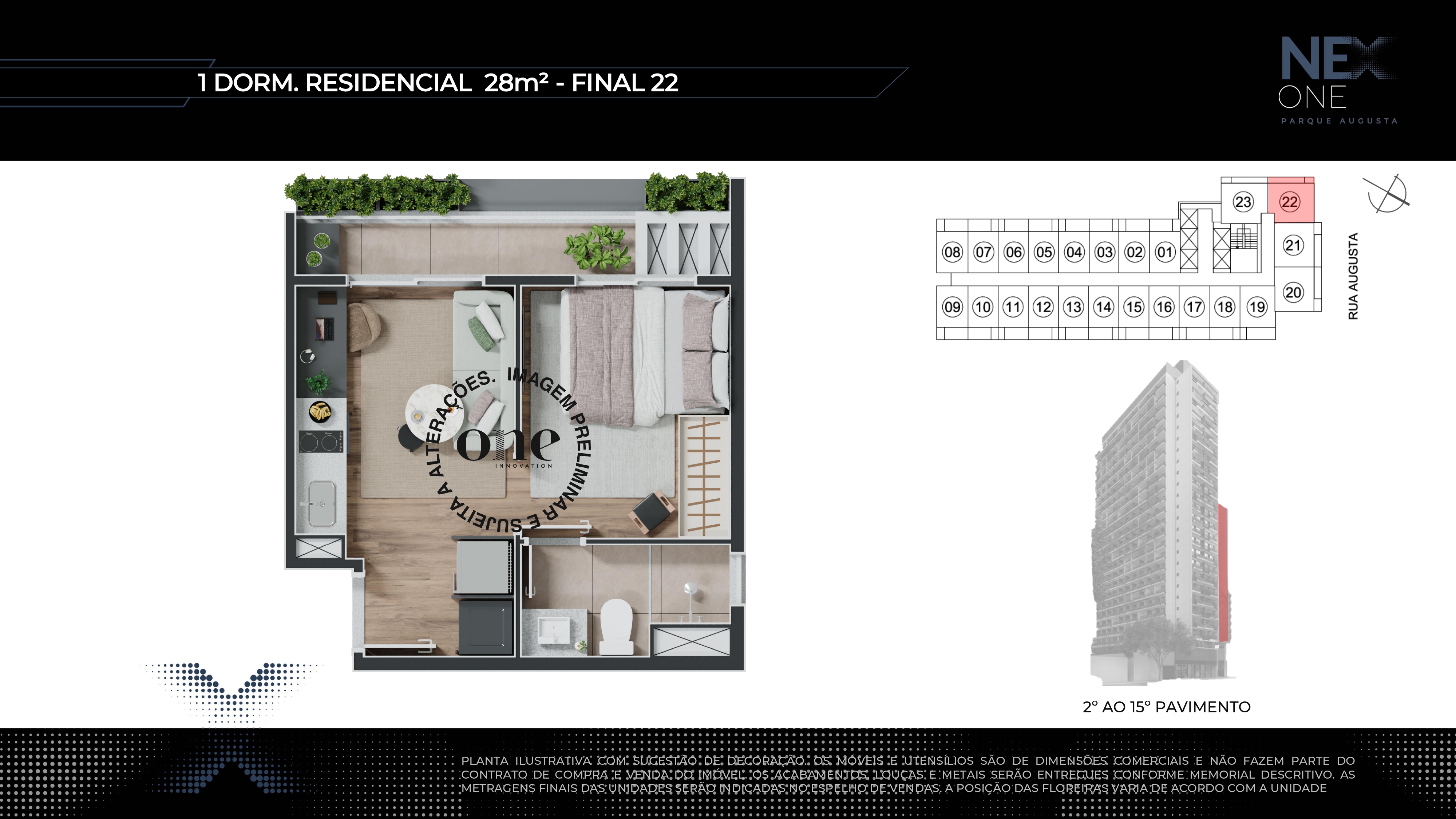 Imagem Apartamento com 1 Quarto à Venda, 26 m²em Consolação - São Paulo