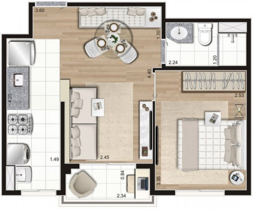 Imagem Apartamento com 3 Quartos à Venda, 68 m² em Brás - São Paulo