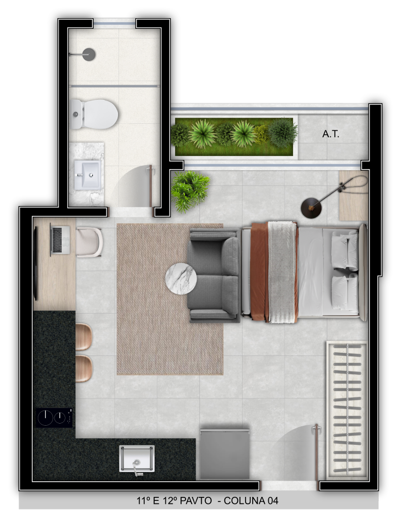 Imagem Studio com 1 Quarto à Venda, 33 m² em Itapuã - Vila Velha