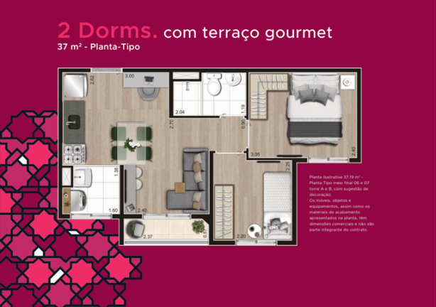 Imagem Apartamento com 2 Quartos à Venda, 37 m² em Jardim Imperador (Zona Sul) - São Paulo