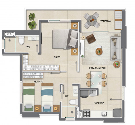 Imagem Apartamento com 2 Quartos à Venda, 55 m² em Cocó - Fortaleza Imagem Apartamento com 2 Quartos à Venda, 55 m² em Cocó - Fortaleza