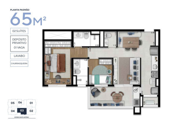 Imagem Apartamento com 3 Quartos à Venda, 77 m² em Vila Osasco - Osasco