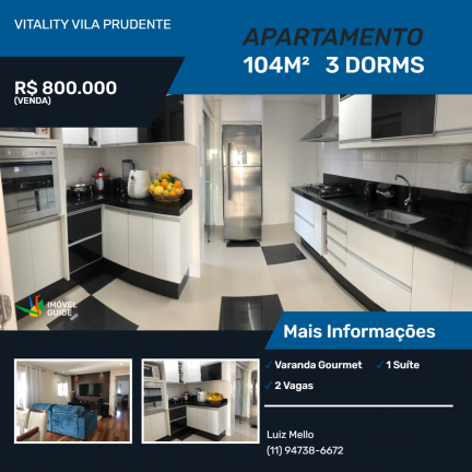 Imagem Apartamento com 3 Quartos à Venda, 104 m² em Jardim Avelino - São Paulo Imagem Apartamento com 3 Quartos à Venda, 104 m² em Jardim Avelino - São Paulo