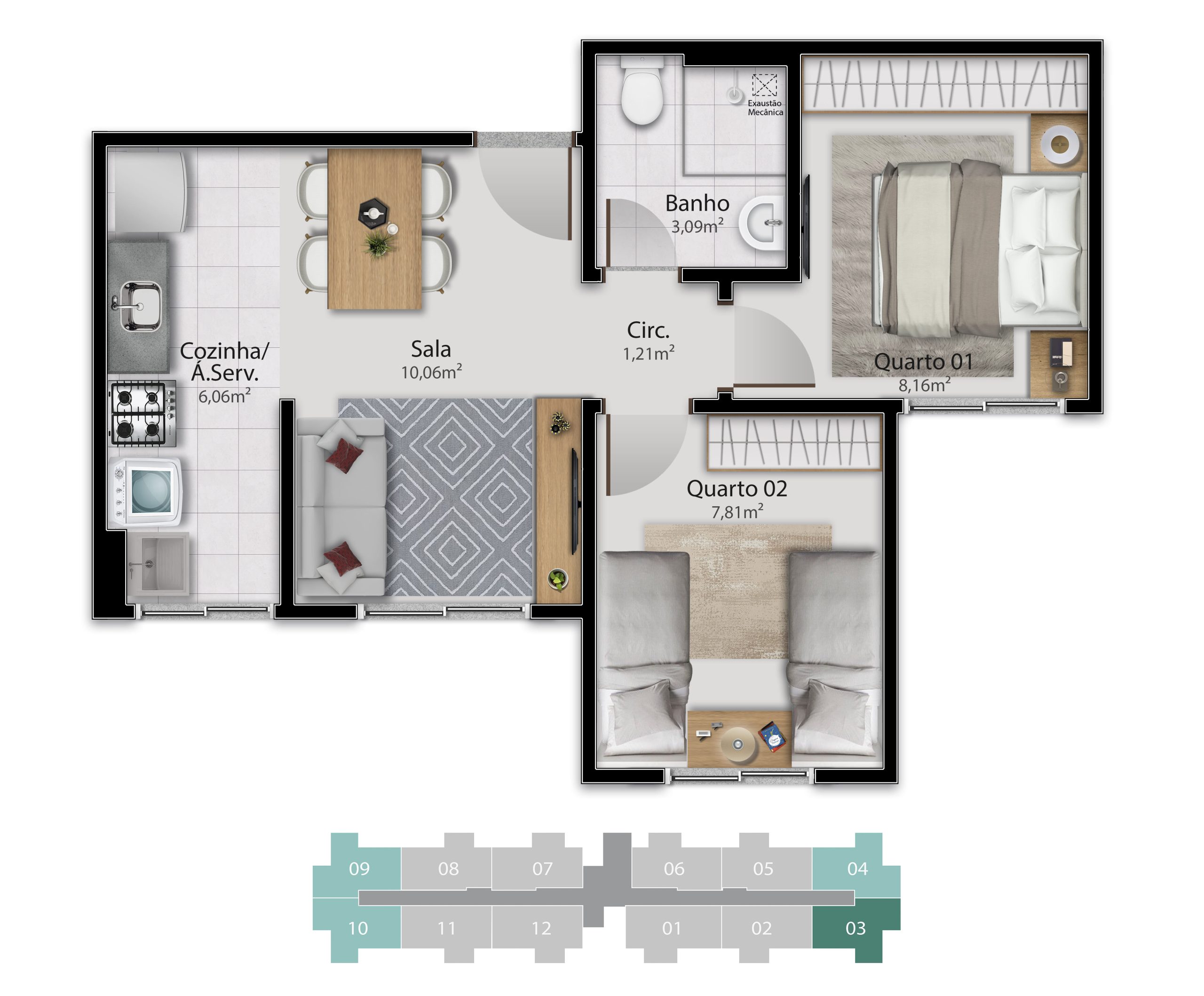 Imagem Apartamento com 2 Quartos à Venda, 48 m² em Rio Marinho - Vila Velha