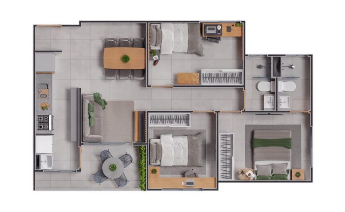 Imagem Apartamento com 3 Quartos à Venda, 61 m²em Ponta Negra - Manaus