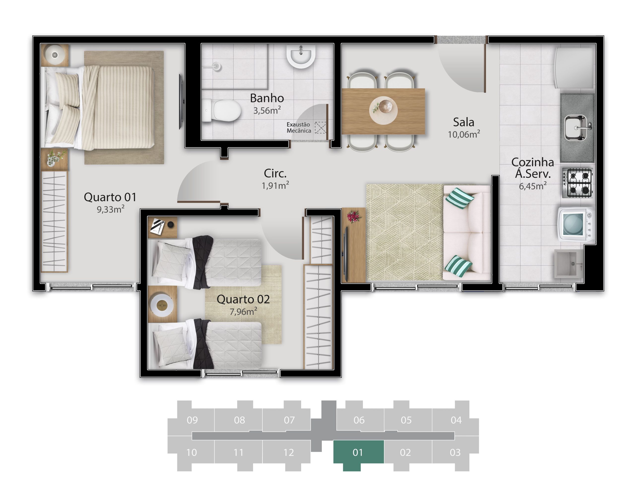 Imagem Apartamento com 2 Quartos à Venda, 48 m² em Rio Marinho - Vila Velha