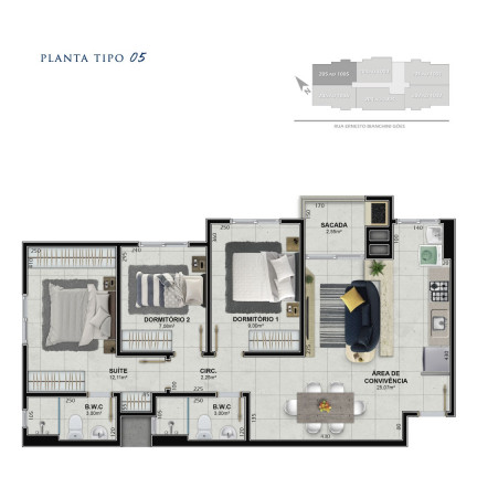 Imagem Apartamento com 3 Quartos à Venda, 78 m² em Próspera - Criciúma Imagem Apartamento com 3 Quartos à Venda, 78 m² em Próspera - Criciúma