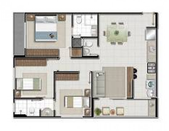Imagem Apartamento com 3 Quartos à Venda, 74 m²em Vila Rosa - Goiânia