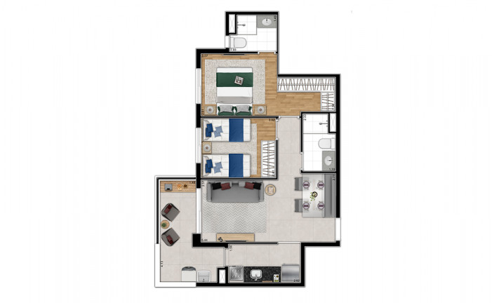 Imagem Apartamento com 3 Quartos à Venda, 70 m² em Ferreira - São Paulo
