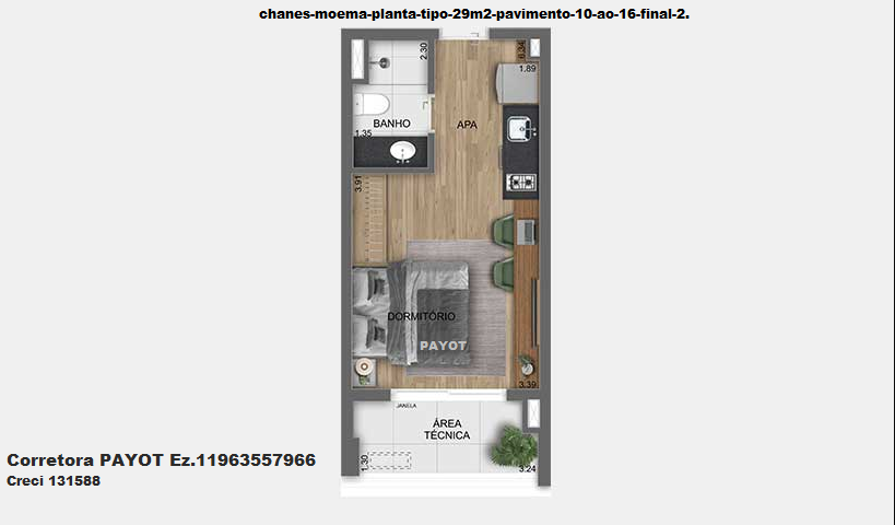 Imagem Studio com 1 Quarto à Venda, 56 m² em Indianópolis - São Paulo