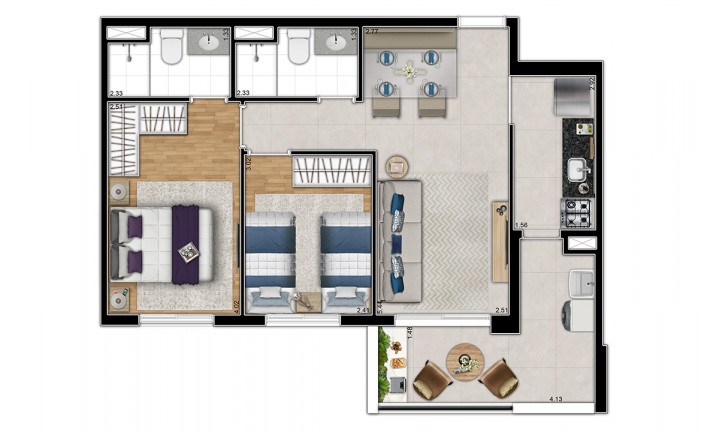 Imagem Apartamento com 3 Quartos à Venda, 70 m² em Ferreira - São Paulo