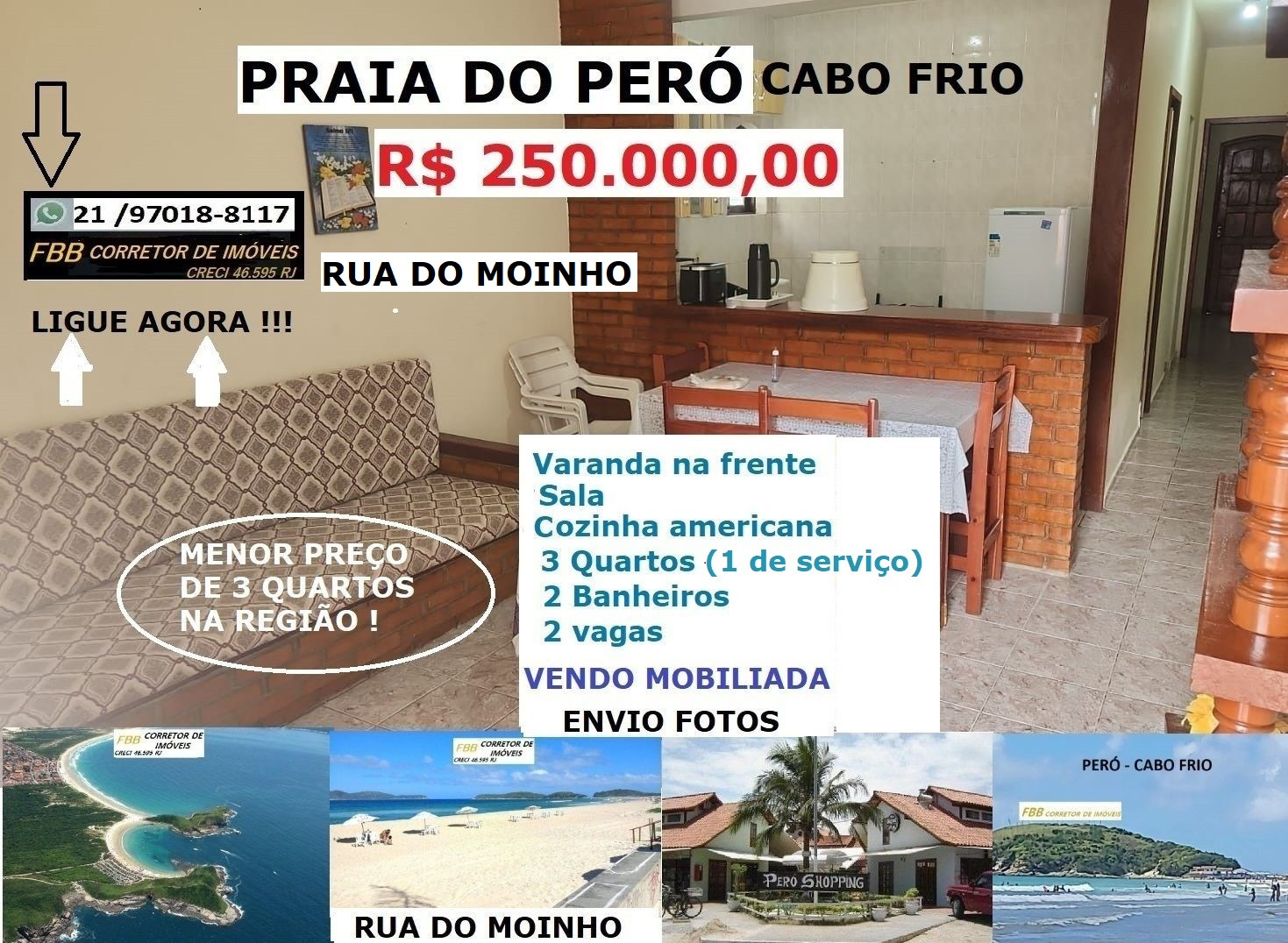Casa de Condomínio com 3 Quartos à Venda, 70 m² em Peró - Cabo Frio