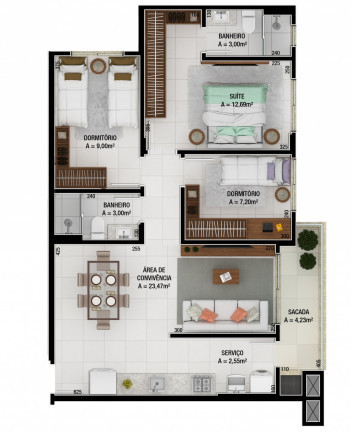 Imagem Apartamento com 3 Quartos à Venda, 92 m² em Santa Bárbara - Criciúma Imagem Apartamento com 3 Quartos à Venda, 92 m² em Santa Bárbara - Criciúma