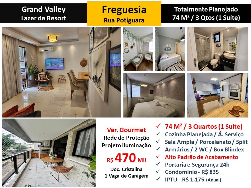 Imagem Apartamento com 3 Quartos à Venda, 74 m²em Freguesia (Jacarepaguá) - Rio de Janeiro