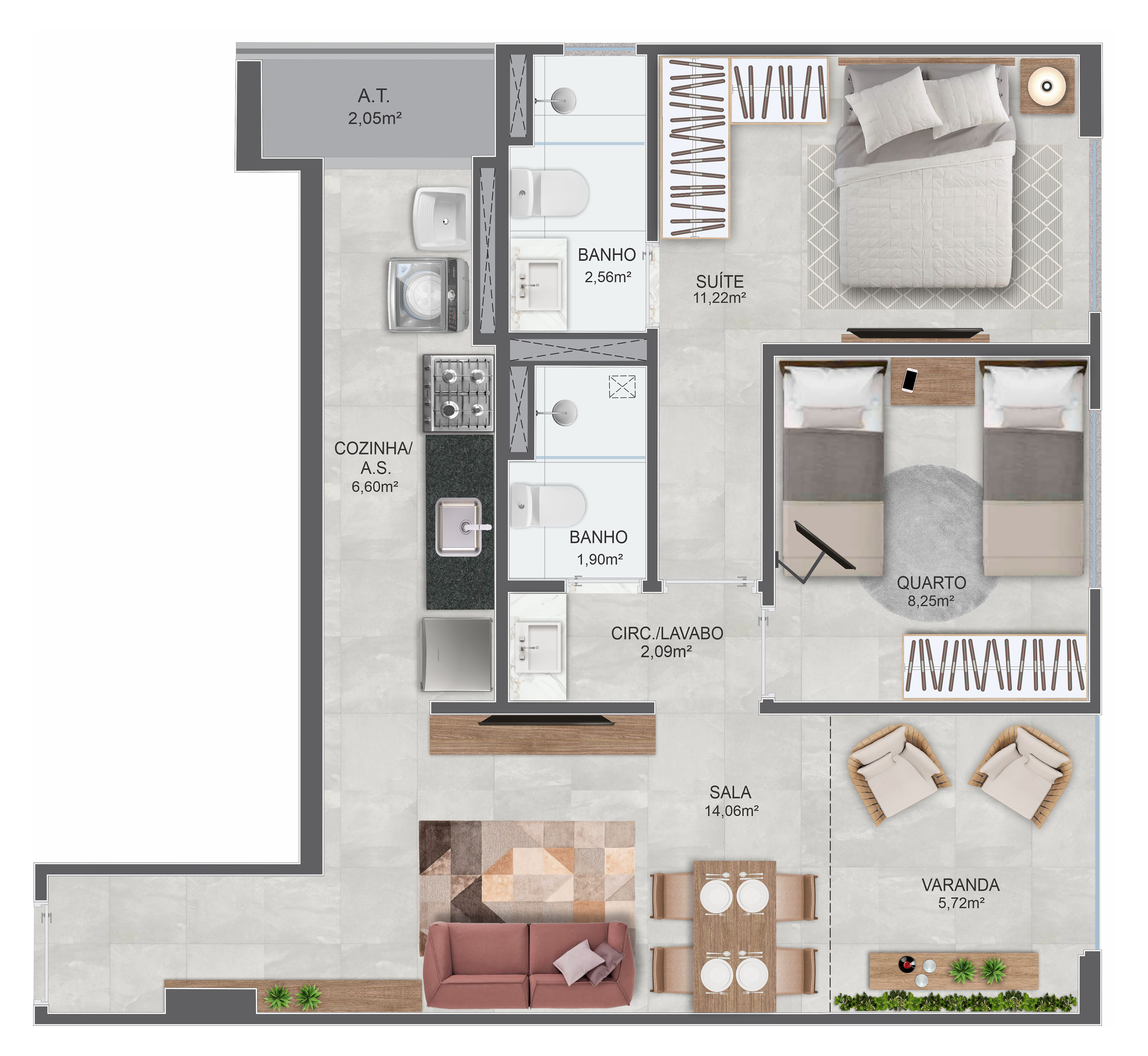 Imagem Apartamento com 2 Quartos à Venda, 60 m² em Praia da Costa - Vila Velha