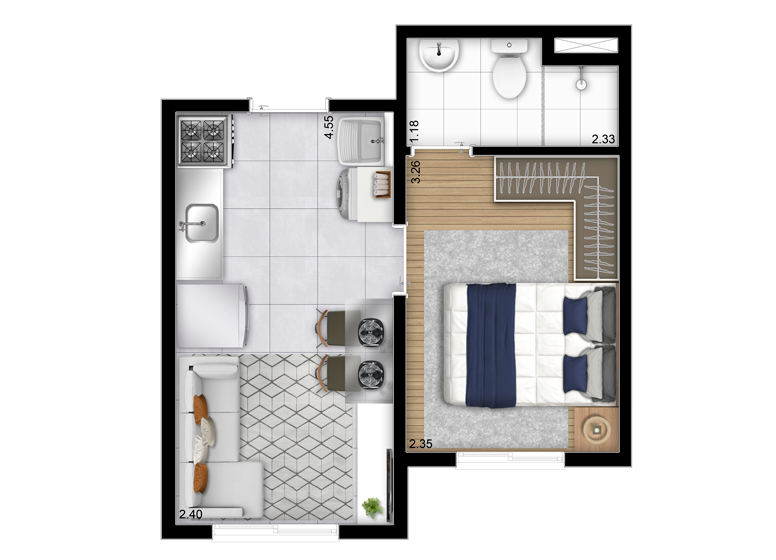 Imagem Apartamento com 2 Quartos à Venda ou Temporada, 33 m²em Parque Industrial Tomas Edson - São Paulo