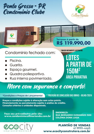 Imagem Terreno à Venda, 150 m²em Colônia Dona Luíza - Ponta Grossa
