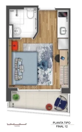 Imagem Studio com 1 Quarto à Venda, 23 m²em Centro - São Paulo