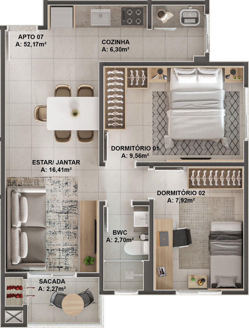 Imagem Apartamento com 2 Quartos à Venda, 55 m²em Humaitá - Tubarão Imagem Apartamento com 2 Quartos à Venda, 55 m²em Humaitá - Tubarão