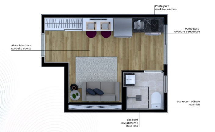 Imagem Apartamento com 1 Quarto à Venda,  em Brooklin Paulista - São Paulo