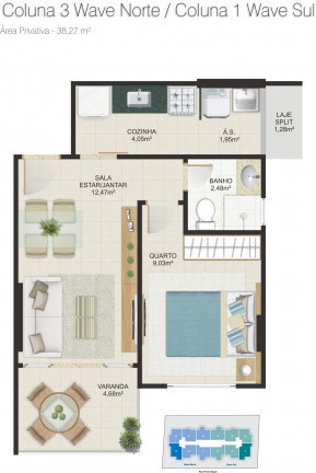 Imagem Apartamento com 1 Quarto à Venda,  em Itapuã - Vila Velha