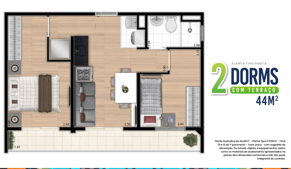 Imagem Apartamento com 2 Quartos à Venda, 43 m²em Campos Elíseos - São Paulo