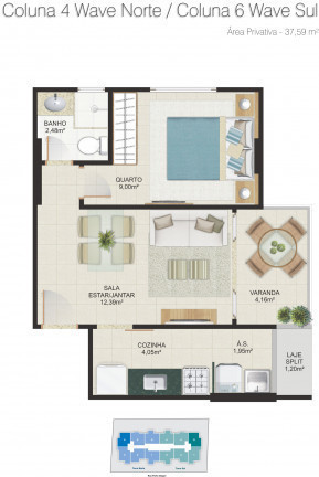 Imagem Apartamento com 1 Quarto à Venda,  em Itapuã - Vila Velha