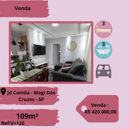 Sobrado com 3 Quartos à Venda, 109 m² em Jardim Camila - Mogi das Cruzes