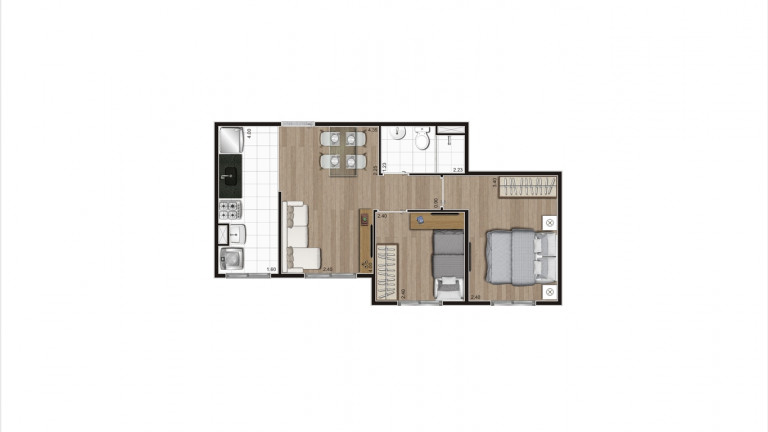 Imagem Apartamento com 2 Quartos à Venda, 40 m² em Jardim Adelfiore - São Paulo