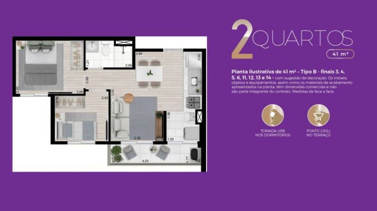 Imagem Apartamento com 2 Quartos à Venda, 41 m² em Remédios - Osasco
