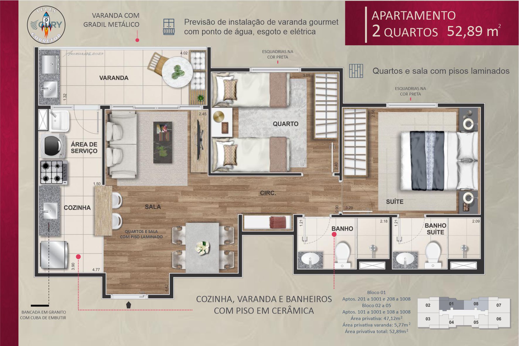 Imagem Edifício Residencial com 3 Quartos à Venda, 52 m²em São Cristóvão - Rio de Janeiro