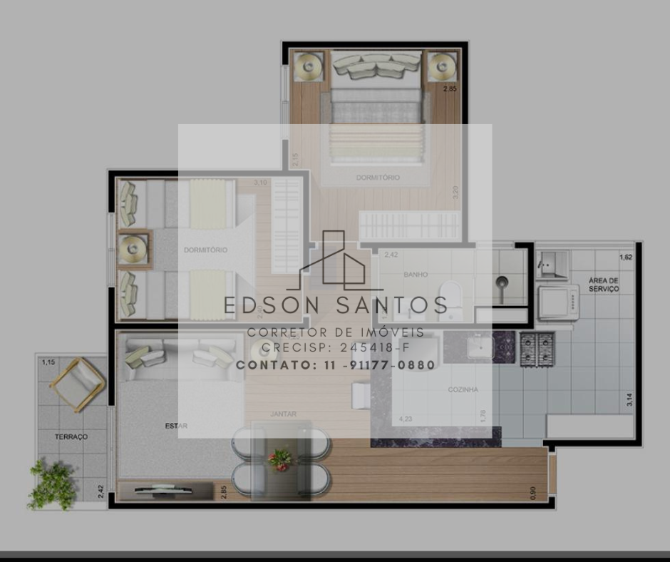 Imagem Apartamento com 2 Quartos à Venda, 55 m²em Vila Homero Thon - Santo André Imagem Apartamento com 2 Quartos à Venda, 55 m²em Vila Homero Thon - Santo André