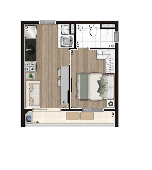 Imagem Apartamento com 1 Quarto à Venda, 29 m²em Vila Leopoldina - São Paulo