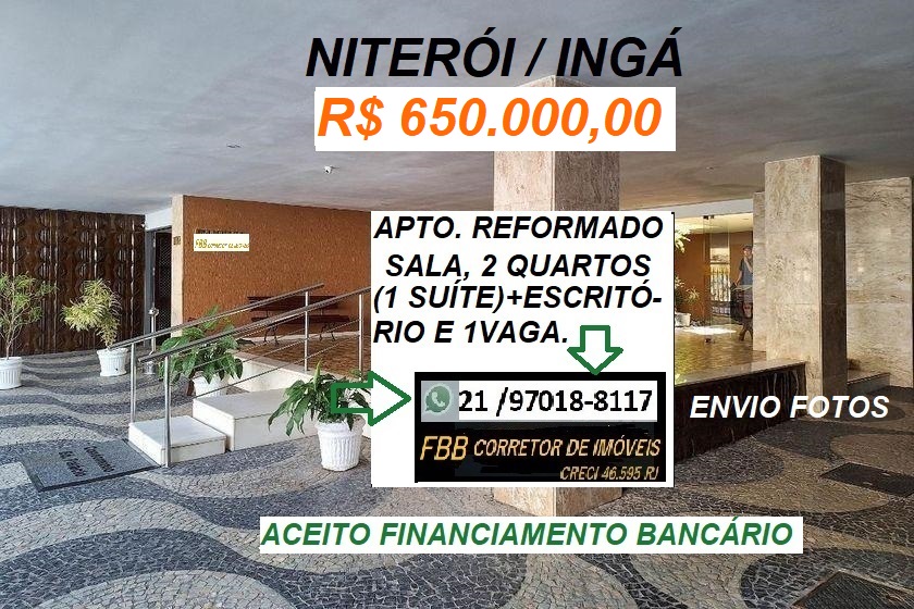 Apartamento com 2 Quartos à Venda, 80 m² em Ingá - Niterói