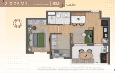 Imagem Apartamento com 2 Quartos à Venda, 45 m² em Vila Gumercindo - São Paulo