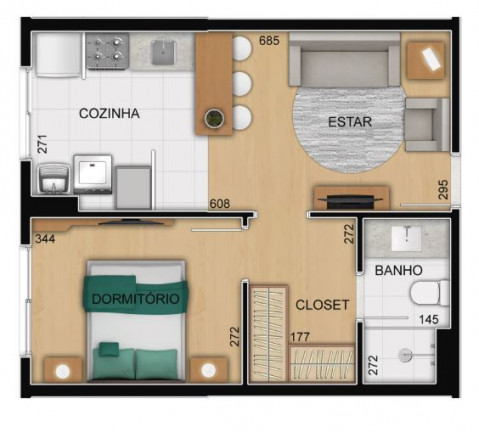 Imagem Kitnet à Venda, 42 m² em Centro - Poços De Caldas Imagem Kitnet à Venda, 42 m² em Centro - Poços De Caldas