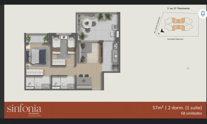 Imagem Apartamento com 2 Quartos à Venda, 57 m² em Vila Mascote - São Paulo