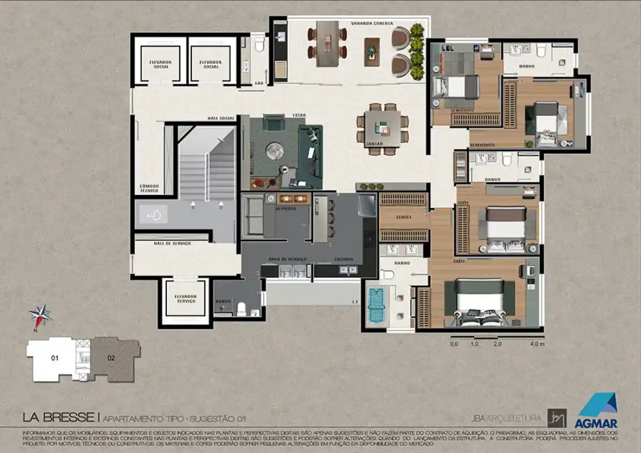 Imagem Apartamento com 4 Quartos à Venda, 174 m²em Vila da Serra - Nova Lima