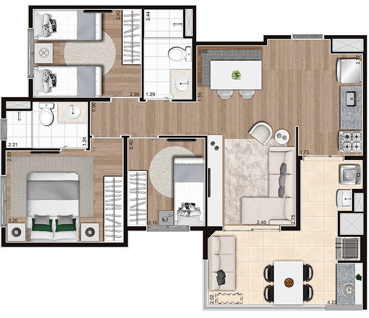 Imagem Apartamento com 3 Quartos à Venda, 67 m²em Jaguaré - São Paulo