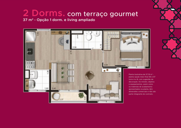 Imagem Apartamento com 2 Quartos à Venda, 37 m² em Jardim Imperador (Zona Sul) - São Paulo