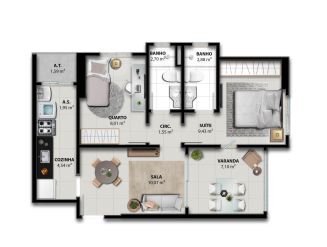 Imagem Apartamento com 2 Quartos à Venda, 59 m² em Jockey de Itaparica - Vila Velha