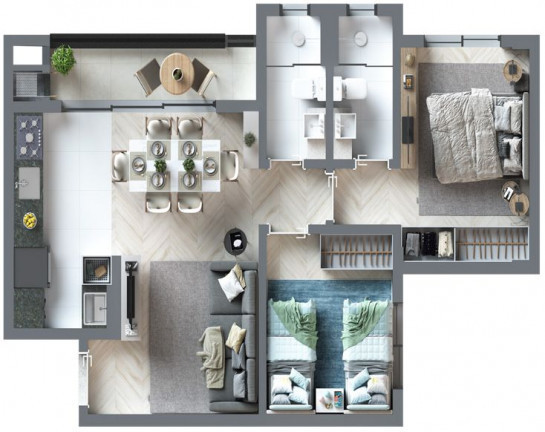 Imagem Apartamento com 2 Quartos à Venda, 56 m²em Juvevê - Curitiba
