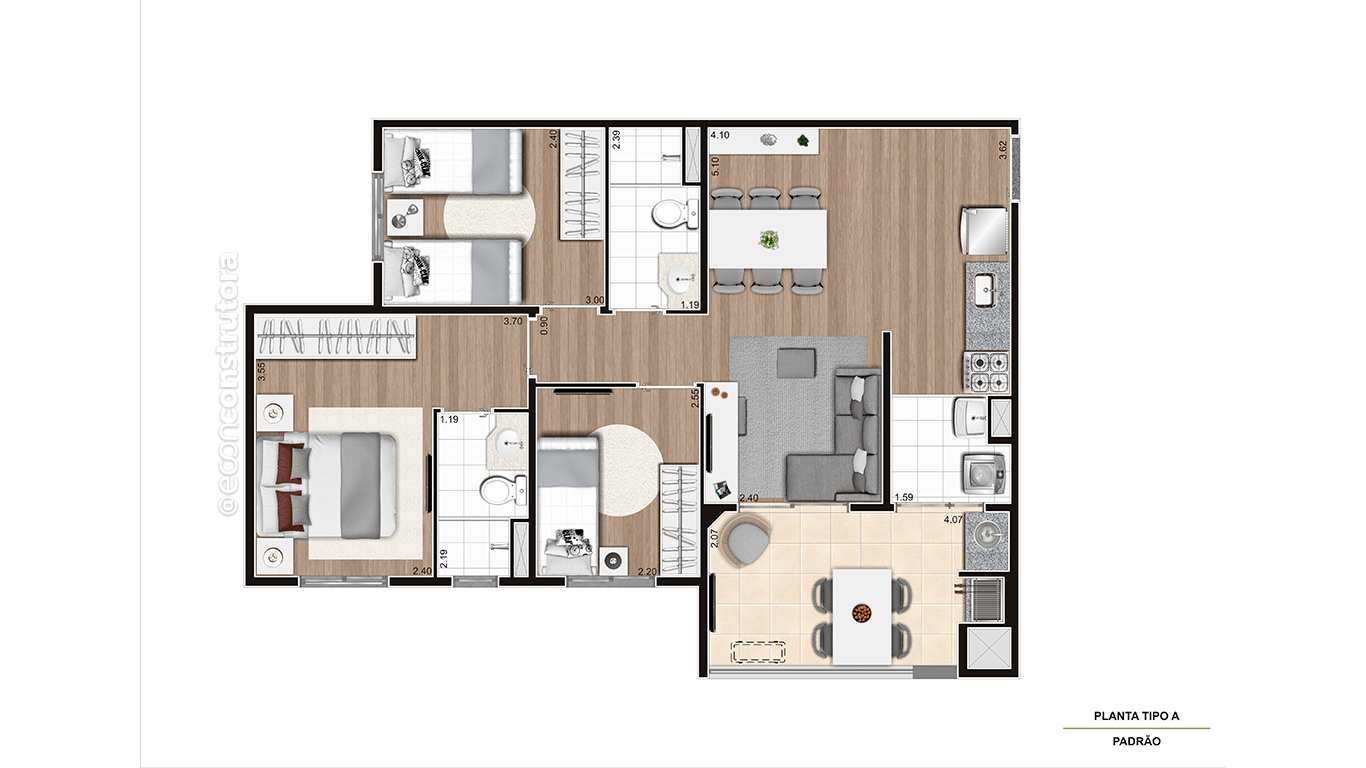 Imagem Apartamento com 2 Quartos à Venda, 43 m²em Campestre - Santo André