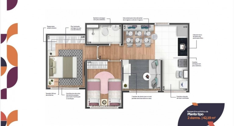 Imagem Apartamento com 2 Quartos à Venda, 42 m²em Vila Nova Cintra - Mogi das Cruzes