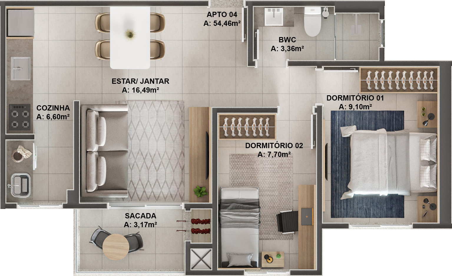 Imagem Apartamento com 2 Quartos à Venda, 55 m²em Humaitá - Tubarão Imagem Apartamento com 2 Quartos à Venda, 55 m²em Humaitá - Tubarão